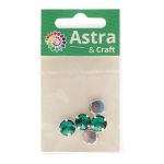 Хрустальные стразы в цапах круглой формы, изумрудный 10 мм, 5 шт. Astra&Craft, РЦ015НН10