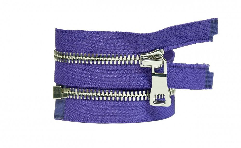 Молния металл Т5 (5 мм) 1 зам., разъем., 45 см, никель, цв.D559 фиолетовый, MaxZipper Premium, 1 шт /TOS/