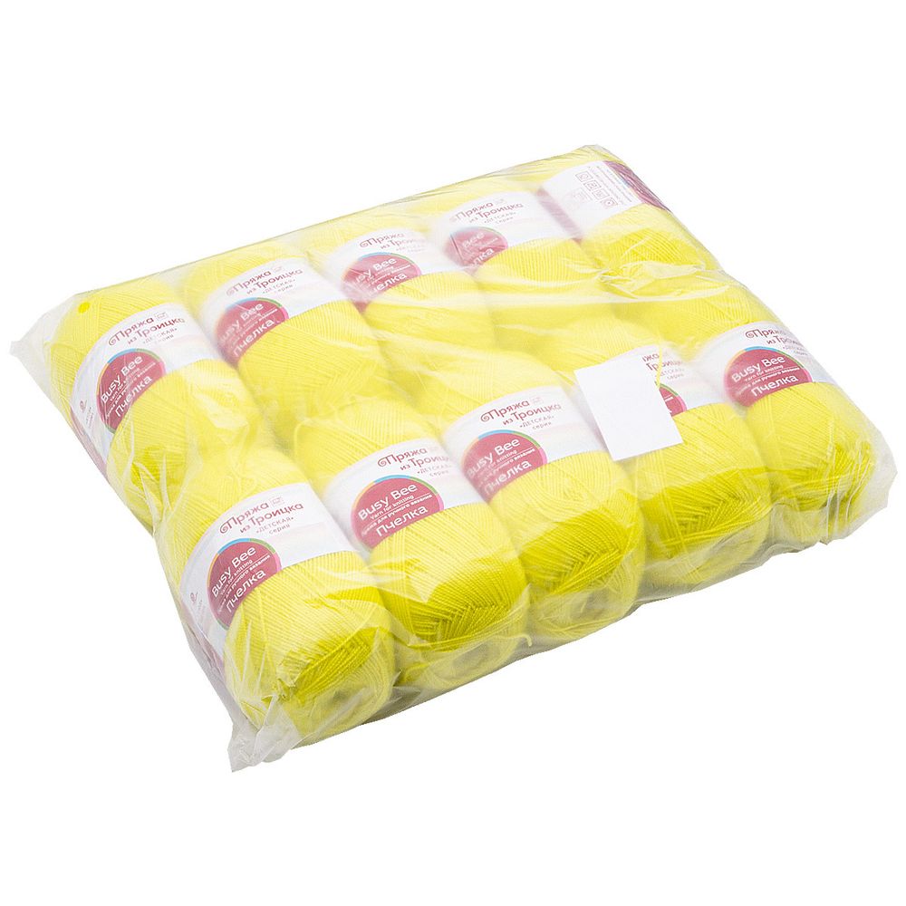 Пряжа Троицкая Пчелка / уп.10 мот. по 100 г, 500 м, 27 лимон