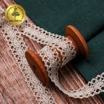 Кружево вязаное (тесьма) 20 мм / 10 метров, диз. 296, цв.22 серый лен, Kruzhevo