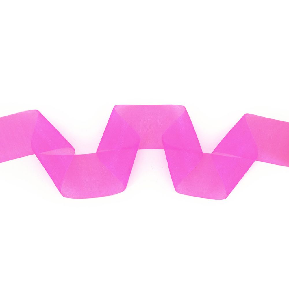 Лента капроновая (органза) 50.0 мм, 22.86 м, 14 т.розовый