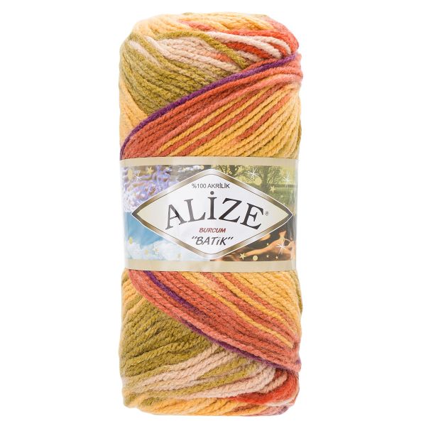 Пряжа Alize (Ализе) Burcum Batik / уп.5 мот. по 100 г, 210м, 8027 секционный