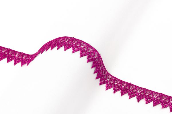 Кружево гипюр (плетёное) 26 мм / 8.8 м, фиолетовый, Gamma GGM-2602