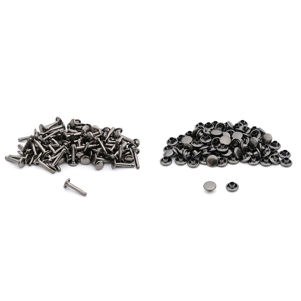 Хольнитены сумочные ⌀7 мм, h=14 мм, металл, двухсторонний, BIG, чер.никель, 100 шт