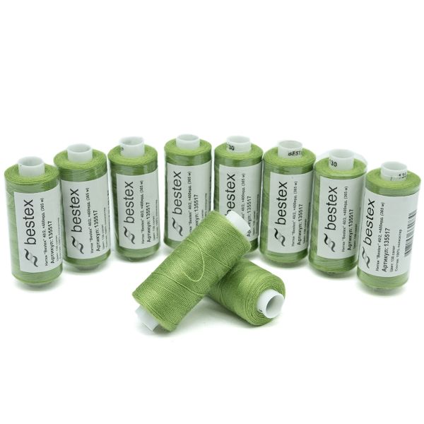 Нитки швейные бытовые Bestex 40/2, 365 м (400 ярд) / 10 кат., 130 киви