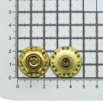 Кнопка пришивная металл ⌀24.0 мм, золото, нержавеющий металл, 4 шт, BIG