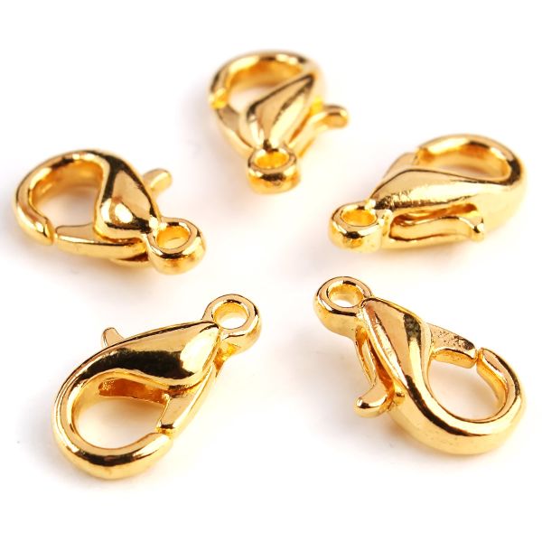 Замок карабин, 10 мм, 5 шт, Астра, золото