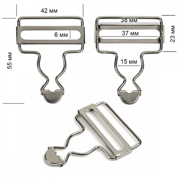 Застежка для комбинезона 38 мм, TB.JX.38 цв. никель уп. 50 шт