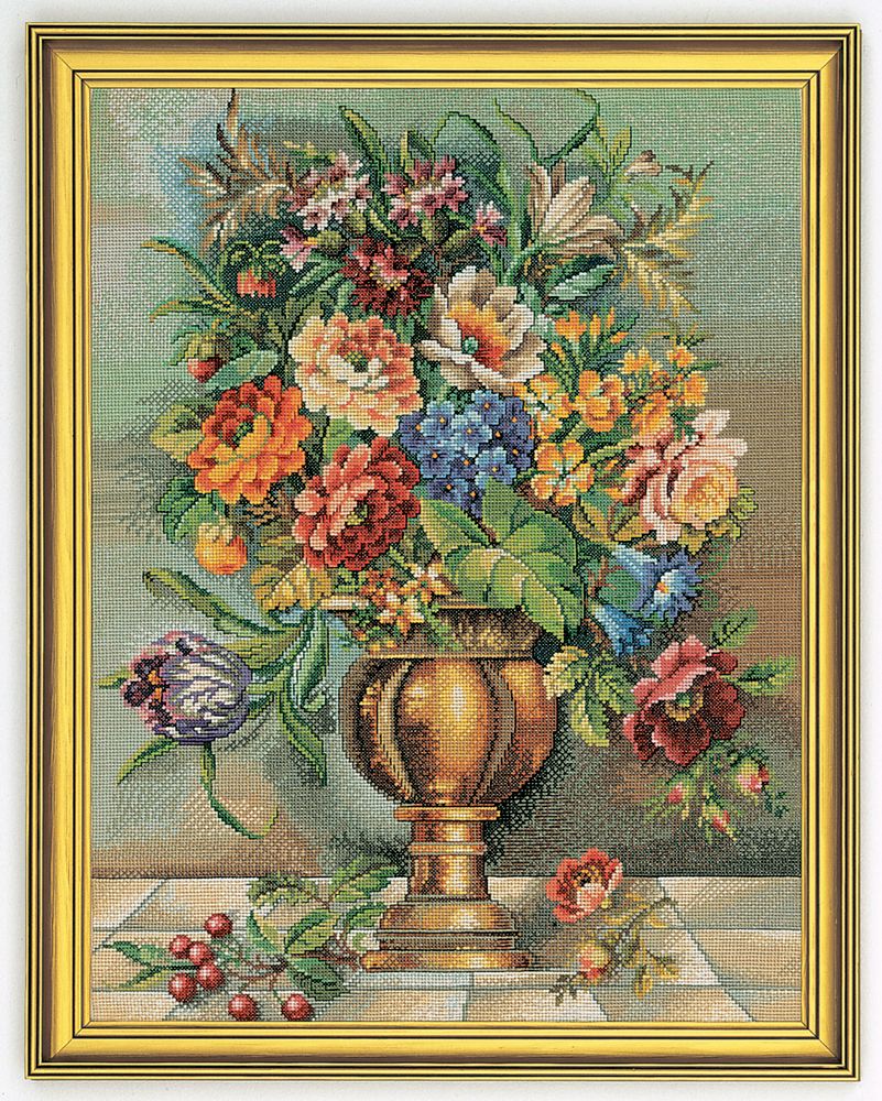 Eva Rosenstand, Цветы в бронзовой вазе, 58х75 см