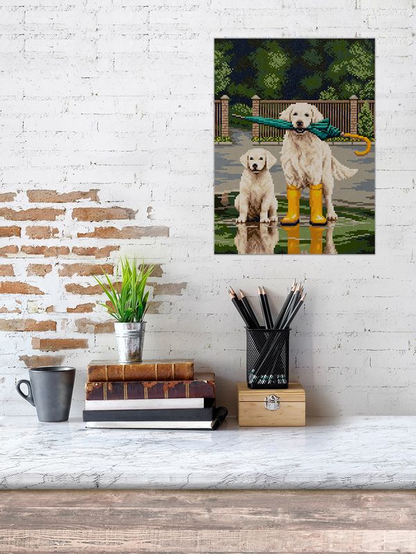 Кристальная (алмазная) мозаика Фрея ALPD-267, на подрамнике, Прогулка после дождя, 30х40 см