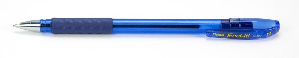 Ручка шариковая Pentel Feel it! ⌀1 мм, 12 шт, BX490-C цвет чернил: синий