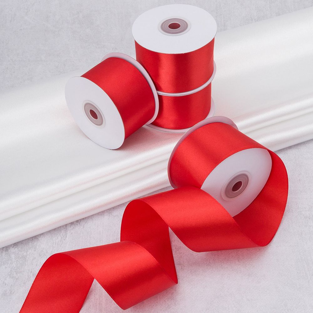 Лента атласная 50.0 мм / 4 шт по 22.86 метра, красный