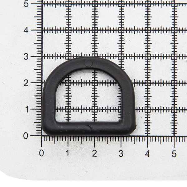 Полукольцо 25мм (35х30мм) пластик (ПП), чёрный, ПК-25, 100 шт