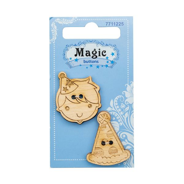 Украшения декоративные пуговицы Мальчик, 2 шт, Magic Buttons BBL022-MX-V