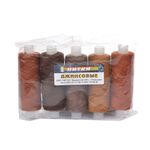 Нитки джинсовые коричневый, ассорти 5 катушек 250м