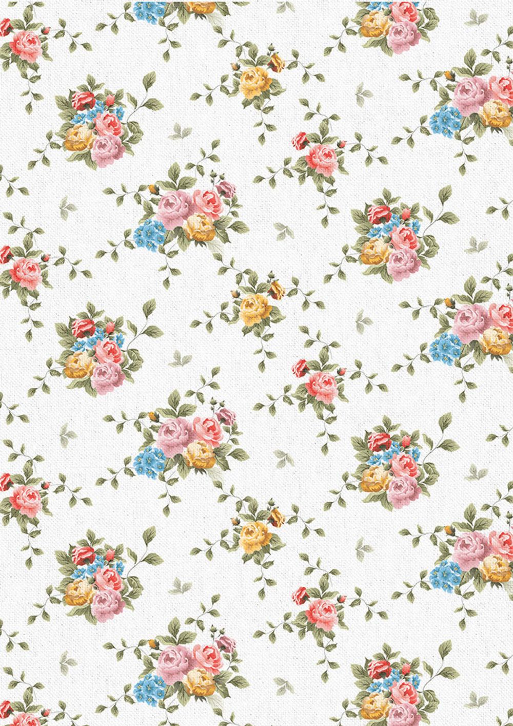 Ткань для пэчворка Peppy Версальские сады, отрез 50х55 см, 146 г/м², ВС-03 белый, Peppy