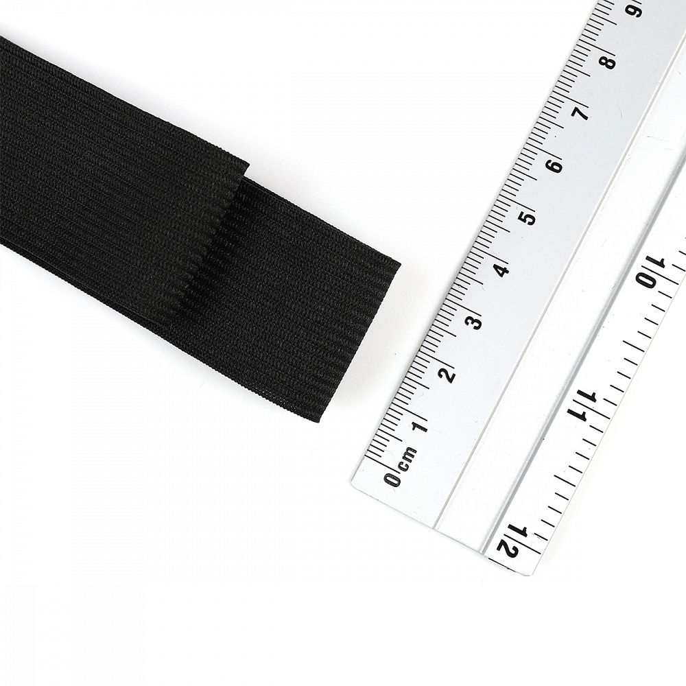 Резинка вязаная 30.0 мм / 40 метров, стандартная 3.9-4.3 г/п.м., черный