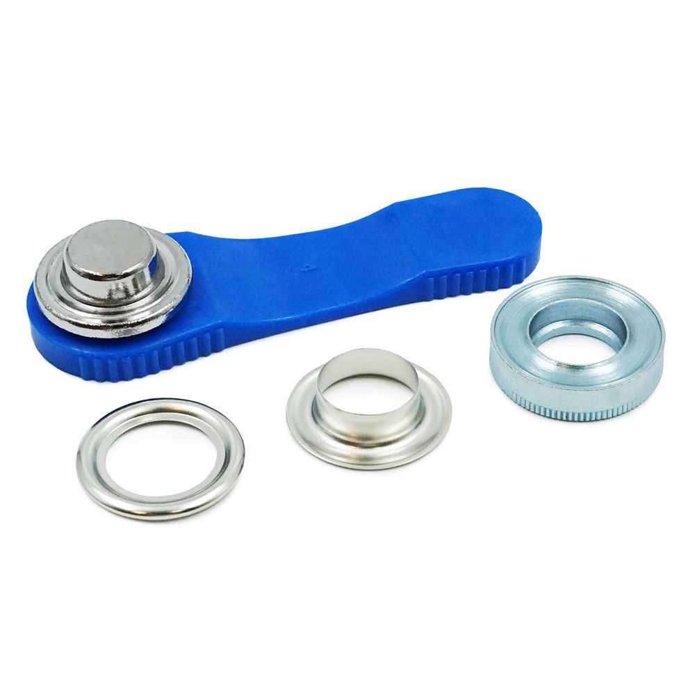 Люверсы металл ⌀14.0 мм (внутр.) с инструментом для установки, серебро, Prym, 10 шт