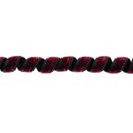 Лента бархатная (тесьма) 10.0±2 мм / 10±0.5 метров, с метанитом, рис 9252 малиновый/черный, Blitz С3722Г17