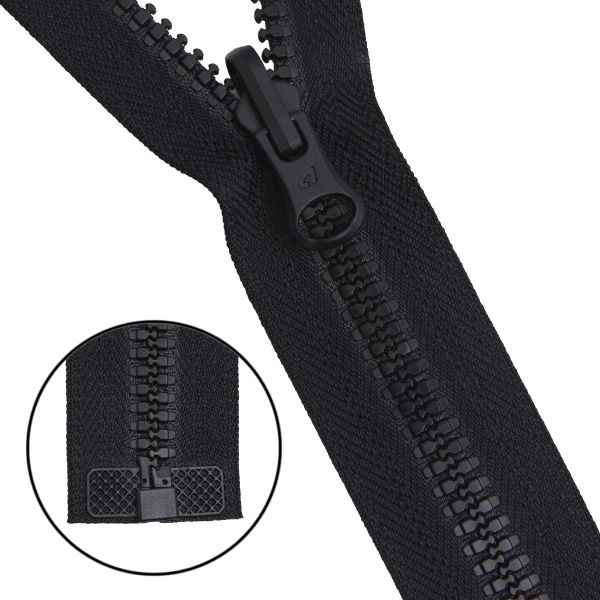 Молния трактор Arta Т6 (6 мм) 1 зам., разъем., 75 см, с реверсным замком, цв. 077 черный, 1 шт