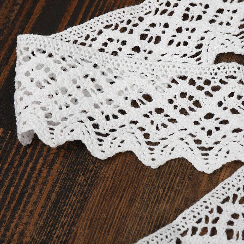 Кружево вязаное (тесьма) 50 мм / 3 метра, хлопок, TR.1003, цв.01 белый, 3 метра, Kruzhevo