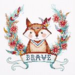 Набор для вышивания нитками Panna, Храбрый лис, 20,5х21 см
