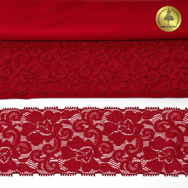 Кружево эластичное (стрейч) 65 мм / 3 метра, TBY.L840, цв.101/S059 темно-красный, Kruzhevo