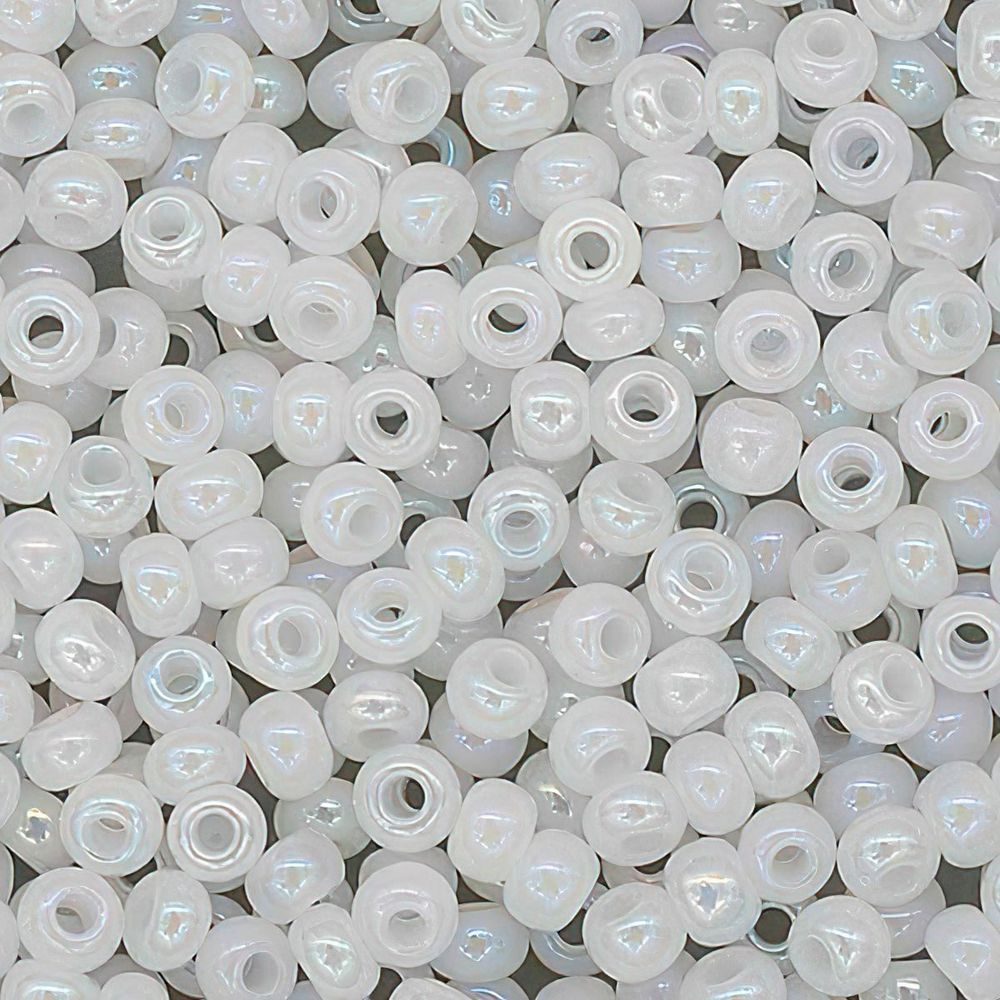 Бисер полупрозрачный с радужным покрытием, круг.отв., 500гр, Preciosa