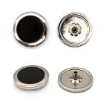 Часть кнопки Альфа (S-образная) ⌀25 мм (A-часть), 5/25 с кантом, металл/цв.эмаль, никель/черный, 20 шт, BIG