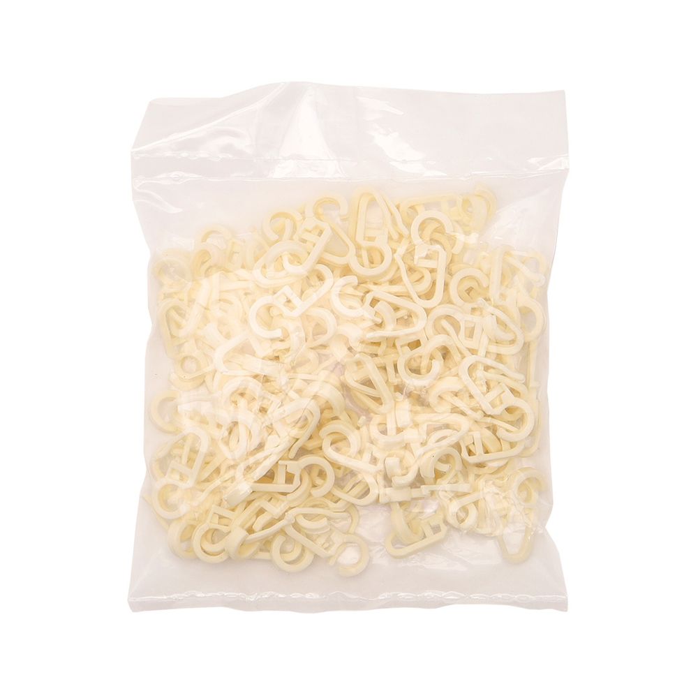 Крючки шторные для карниза 34 мм для карнизных колец ⌀40-50 мм пластик, бежевый, 100 шт, (PPA742)