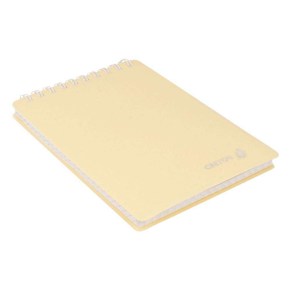 Блокнот с пластиковой обложкой, тиснение серебряной фольгой, 500 мкр, на гребне, A6 80 л., 4 шт, клетка, Ваниль 01044, Светоч 80Б32