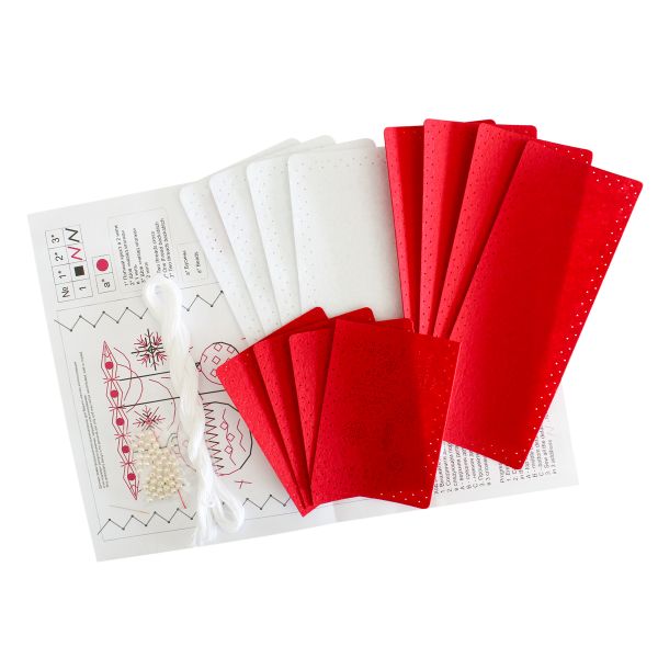 Набор для вышивания нитками МП Студия (Жар-птица), Новогодние узоры. Набор для сервировки приборов, 26х11 см