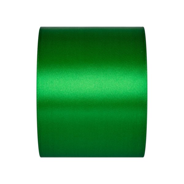 Лента атласная 1-сторонняя 75.0 мм / 33±2 метра, №152 зеленый, в термоплёнке, Gamma