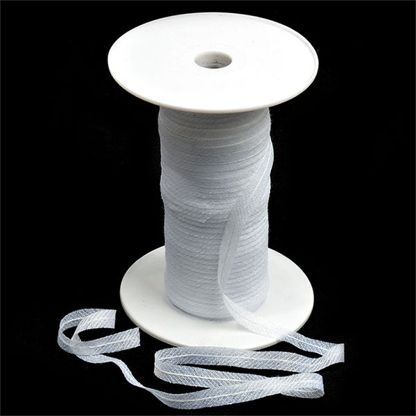 Лента клеевая нитепрошивная по косой с нитью 10 мм цв.белый, рул.100м