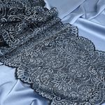 Кружево бельевое эластичное 240 мм / 25 м, TY.40992, цв.голубой, Kruzhevo