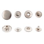 Кнопка Альфа (S-образная) ⌀15.0 мм, ≈50 шт, №54, Таблетка, МЕТАЛЛ, ответ. части 12.5 мм, никель, NEW STAR