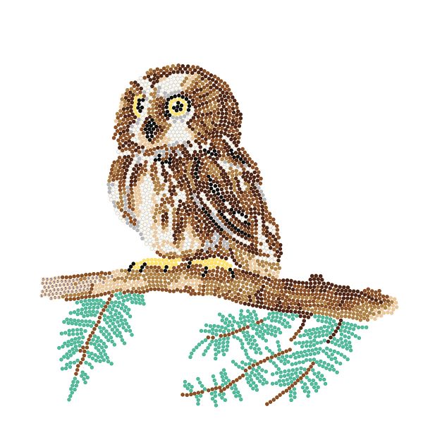 Алмазная (кристальная) мозаика Фрея, постер Совенок на ветке, 30х30 см