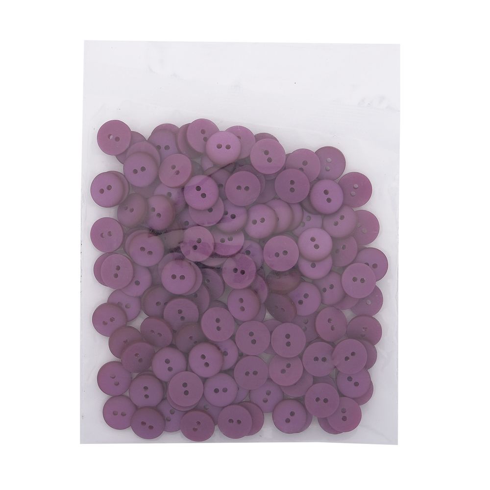 Пуговицы на 2 прокола 18L (11мм), пластик (col.15 фиолетовый), CR-K18M, 144 шт