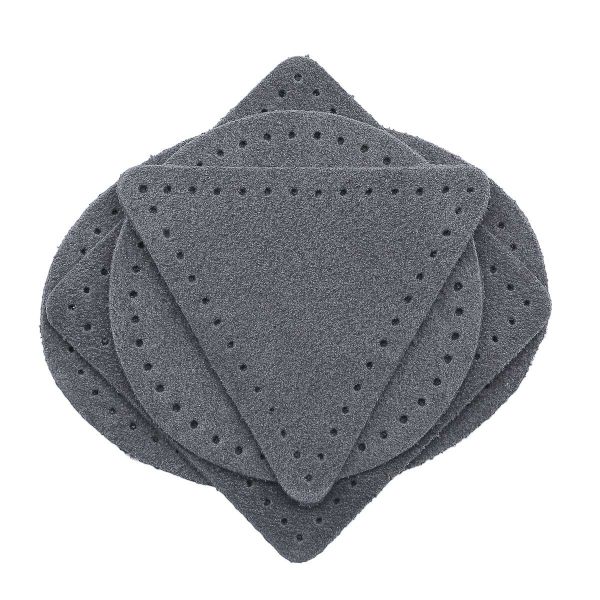 Набор заплаток пришивных из замши, круг, квадрат, треугольник, овал 6см, с перфорацией, 4 шт (26 серый), 59723