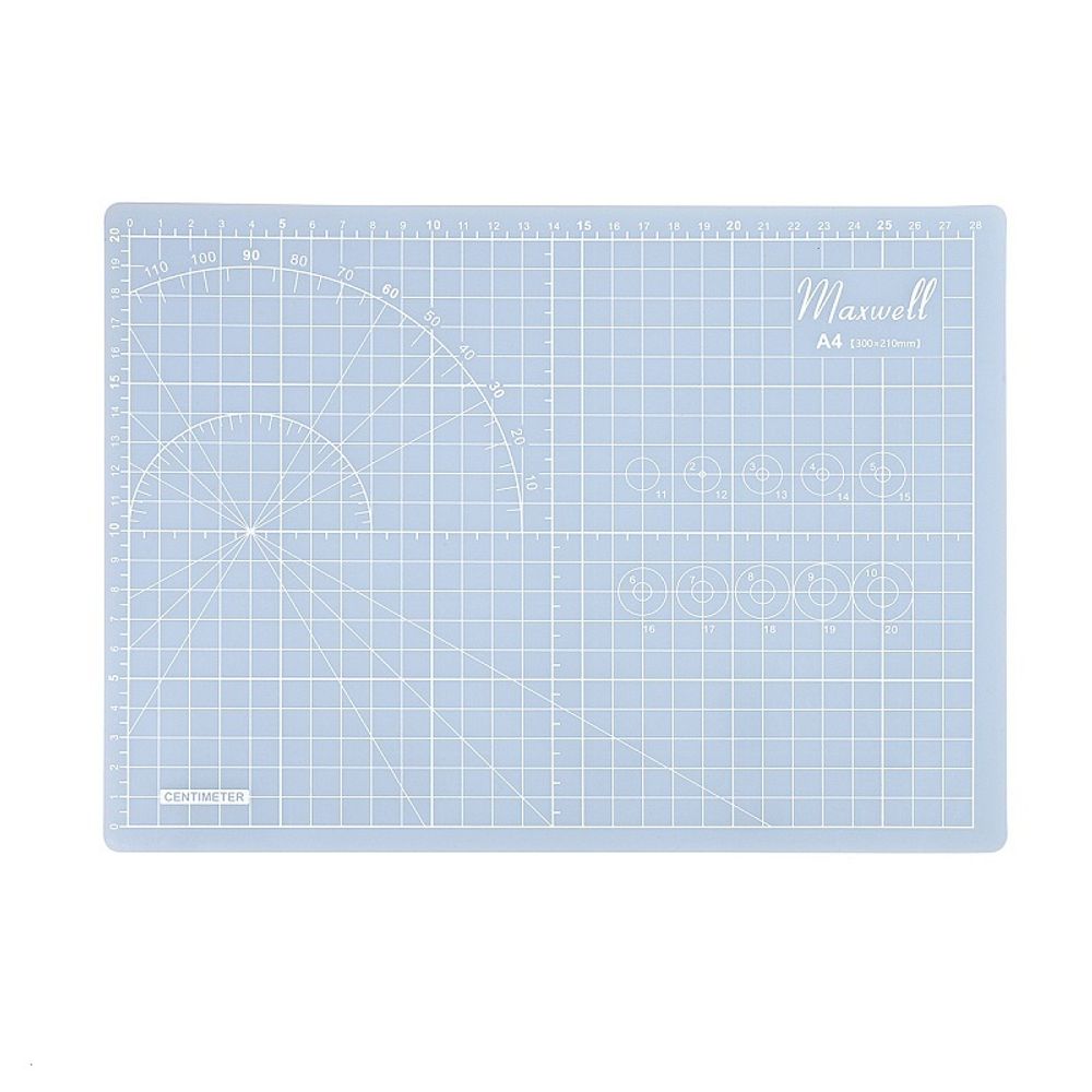 Коврик раскройный серый сверхпрочный 3мм 22*30см (A4) Maxwell premium двухсторонний трёхслойный