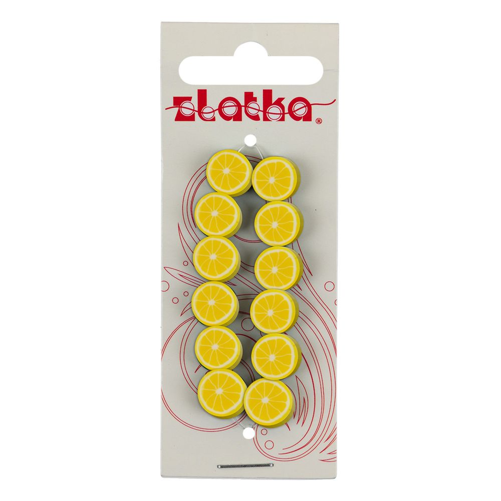 Бусины полимерная глина ⌀10 мм, 70 шт (6х12 шт), /РП/, №01 лимон, Zlatka PCV