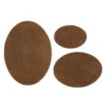 Набор заплаток пришивных из замши, овал 4х5,5см, 6х8,2см, 8х10,9см, с перфорацией, 3 шт (32 кэмел), 59404