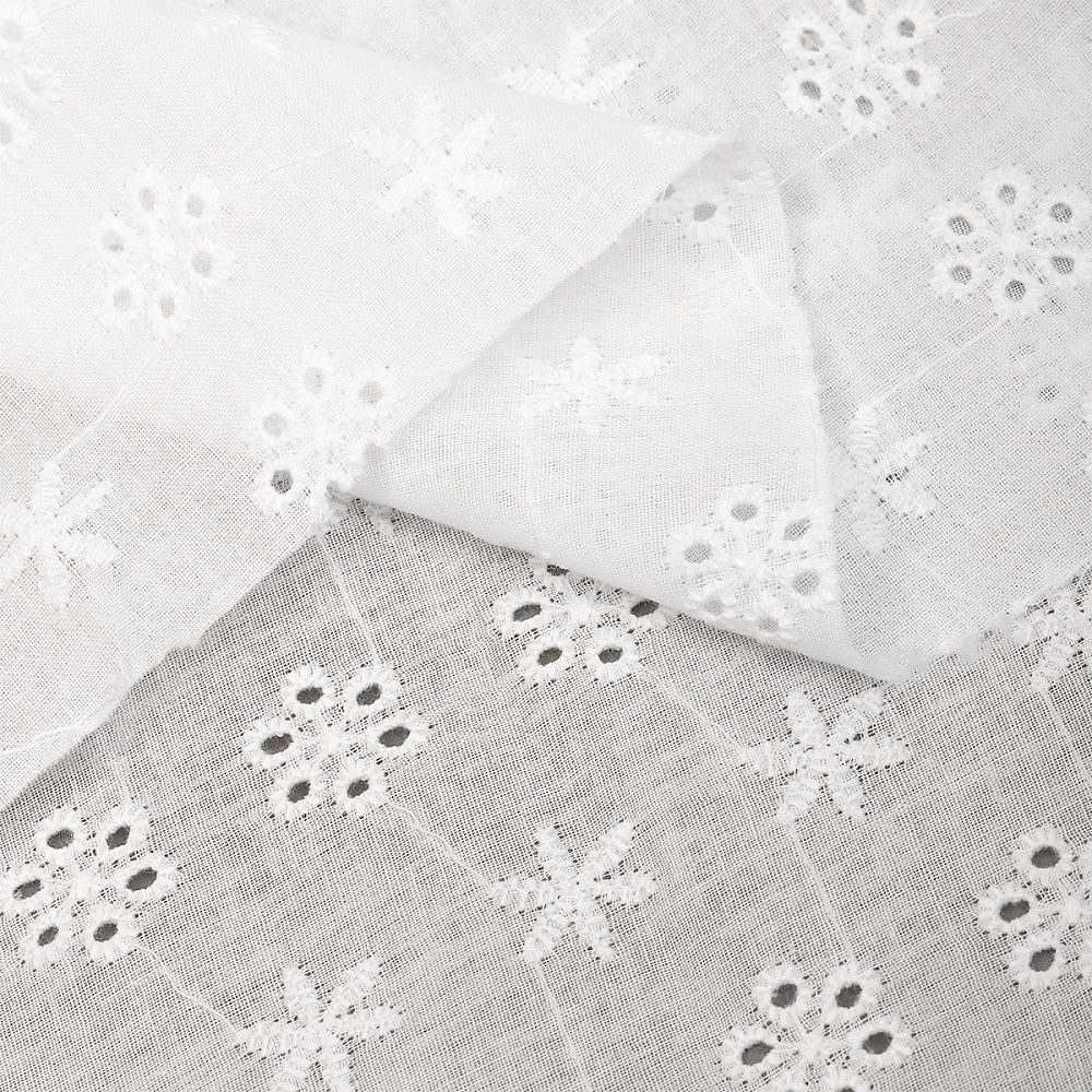 Ткань шитьё (прошва) 100 г/м², 150 см / 2 метра, TBY.Emb.1 белый