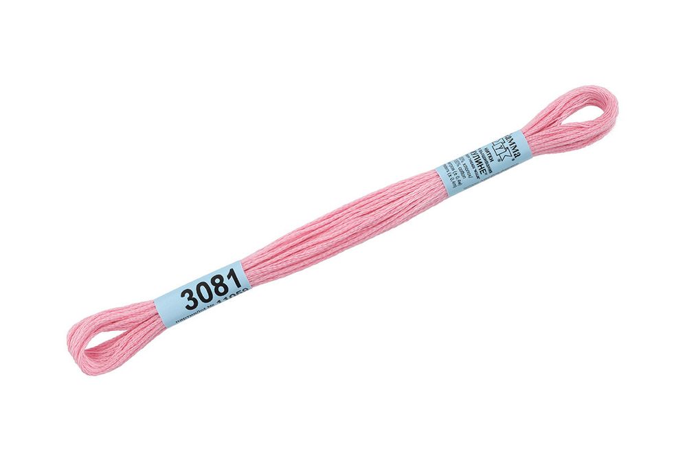 Мулине Gamma 100% хлопок, цв.3081 розовый, 24 мотка по 8 метров
