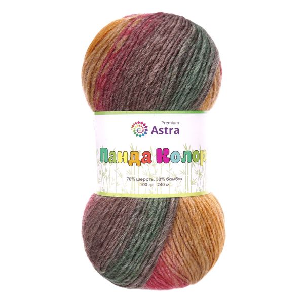 Пряжа Astra Premium (Астра Премиум) Панда Колор / уп.3 мот. по 100 г, 240 м, 06 секционный