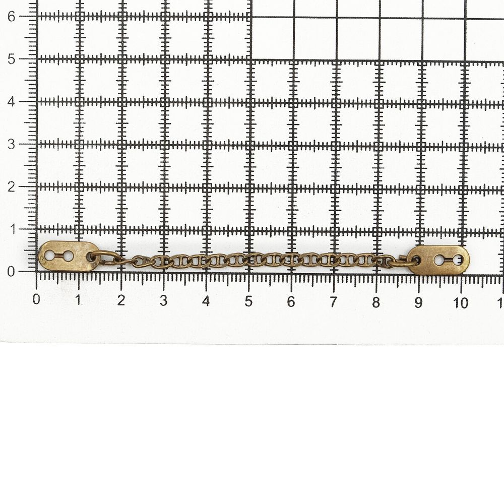 Вешалка-цепочка для одежды 102х7 мм, металл, бронза, 10 шт, ГНУ14377