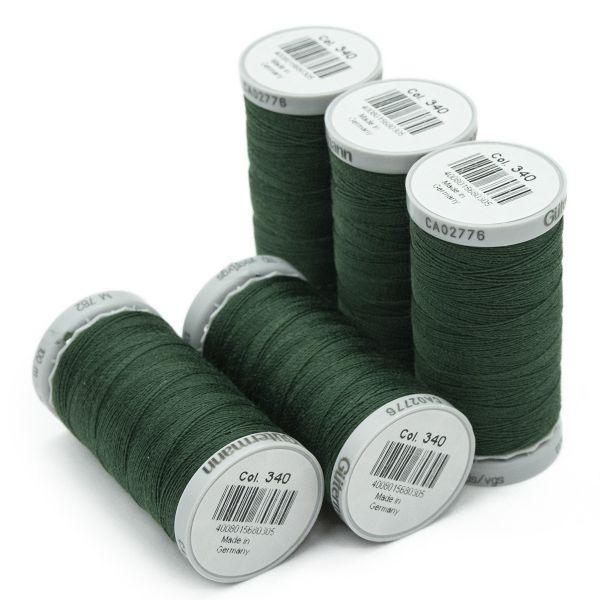 Нитки суперкрепкие Gutermann Extra Strong M782, 100м, 340 зеленый трилистник, 5 катушек