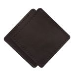 Заплатки пришивные из кожи, квадрат 8см с перфорацией, 2 шт, 100% кожа, 03 темно-коричневый, 9122