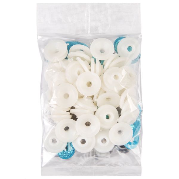 Глаза пластиковые с блестящей вставкой ⌀16 мм, 50 шт, голубой, HobbyBe PGSB-16F