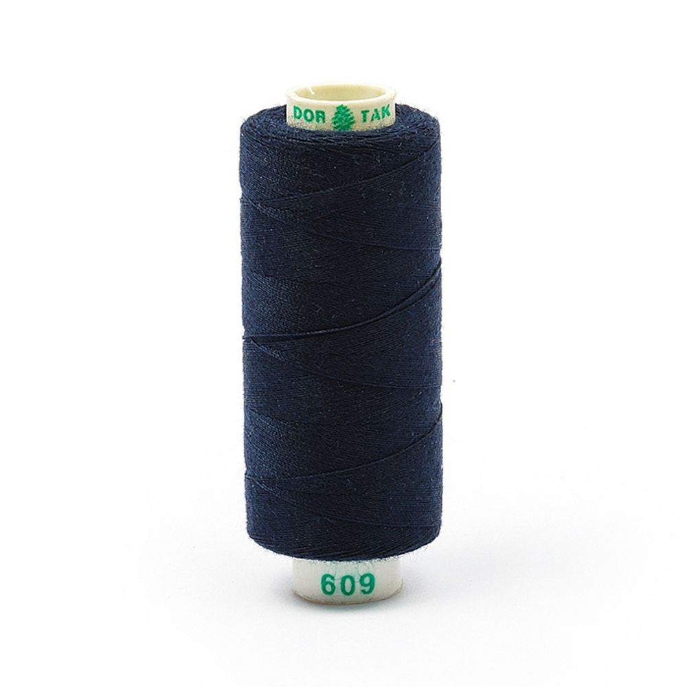 Нитки швейные бытовые Dor Tak 40/2, 366 м / 10 кат., 609 синий